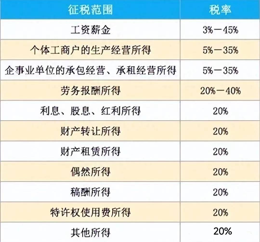 最新所得税税率及其观点论述解析
